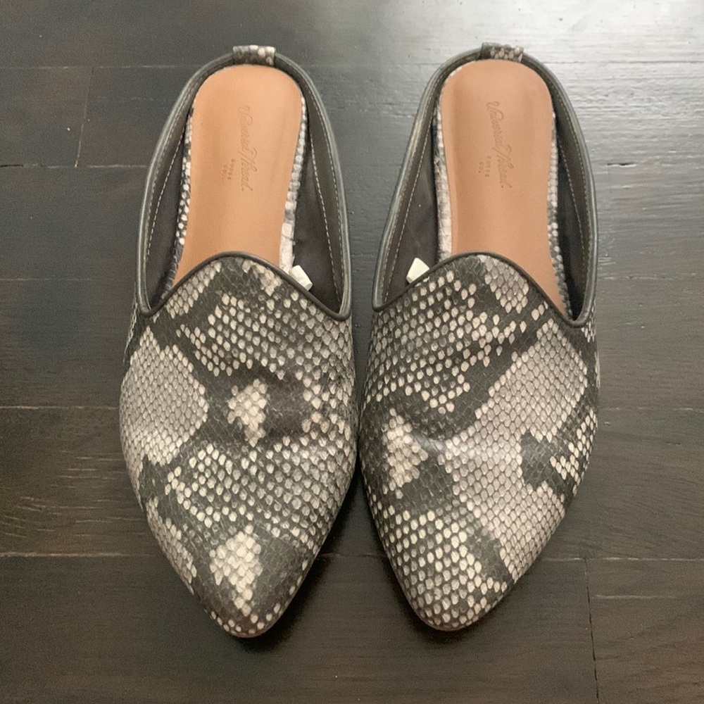Snakeskin Mules